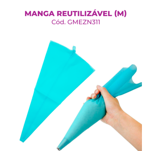 SACO REUTILIZÁVEL SILICONE AZUL - MÉDIO