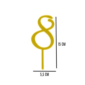 TOPO DE BOLO N° 8 - DOURADO