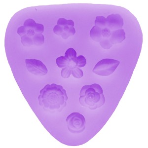 MOLDE DE MINI FLORES E FOLHAS
