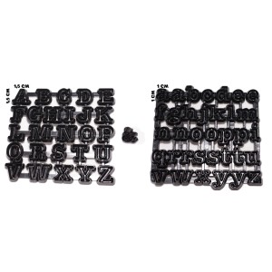 KIT CORTADOR DE ALFABETO MAIÚSCULO E MINÚSCULO - 3 PEÇAS
