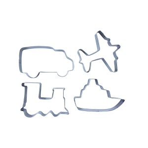 CORTADOR EM INOX - CAMINHÃO, TREM, AVIÃO E BARCO 4 PEÇAS