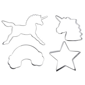 CORTADOR DE INOX - TEMA UNICÓRNIO 4 PEÇAS