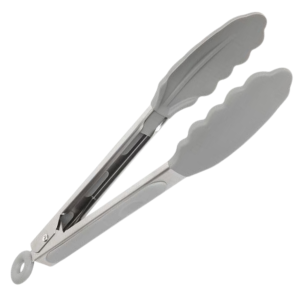 PEGADOR DE SALADA EM INOX E SILICONE 22CM VERMELHO