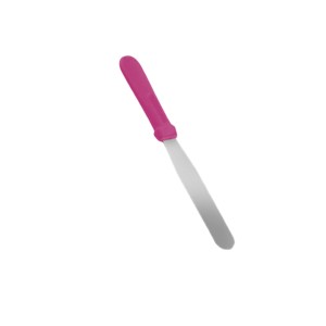 Espátula Reta em Aço Inox 15cm Rosa