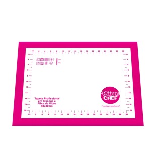 TAPETE DE SILICONE E FIBRA DE VIDRO - 40x30 CM - ROSA