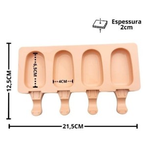 FORMA EM SILICONE PARA SORVETE MAGNUM 25X15CM