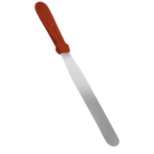ESPATULA CONFEITEIRO RETA INOX 25CM VERMELHA- TERRACOTA