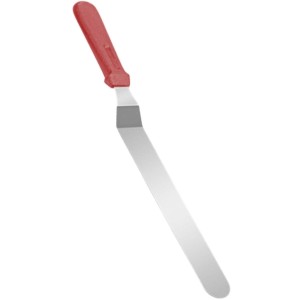 ESPATULA CONFEITEIRO ANGULAR INOX 25CM VERMELHA